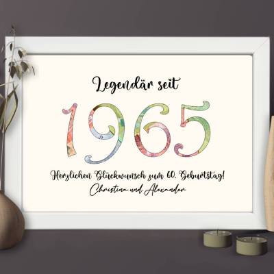 personalisiertes Geldgeschenk mit Jahreszahl - Legendär - nachhaltige Geschenkverpackung im minimalistischen Design