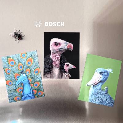 KÜHLSCHRANKKUNZT - 3 Magnete in Postkartengröße, Kühlschrankmagnete, Küche Magnete, kleines Geschenk, Bilder, Kochen