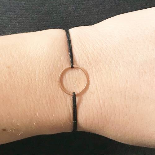 Macrame Armband mit Kreis Roségold