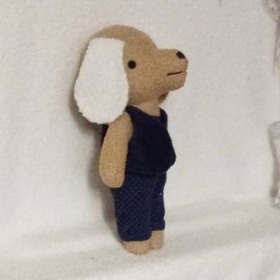 Stofftier Hund - 40cm ; Kuscheltier mit Namen und wechelbarer Kleidung