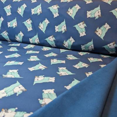 Softshell Stoff Kinder: Herr Pfeiffer und Pinguplatsch// wasserabweisender Stoff Softshell Meterware 