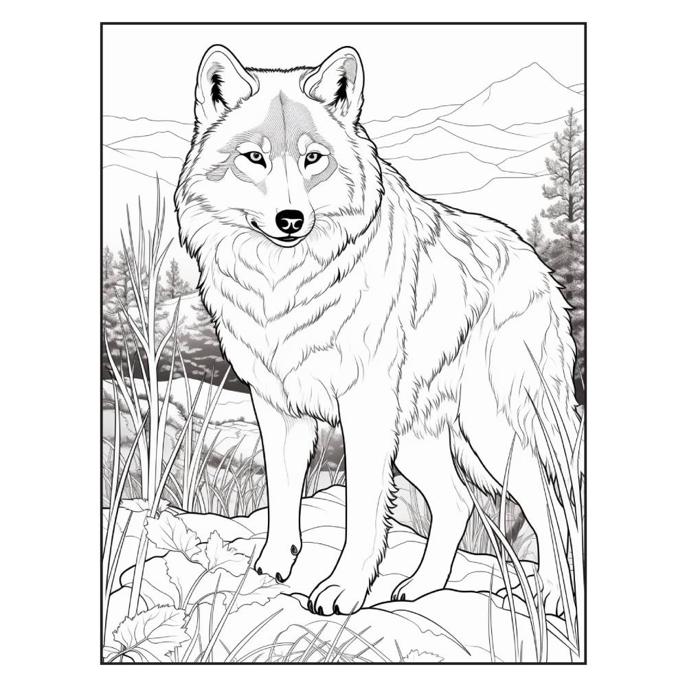 Winter Tiere 200 Seiten PDF Malbuch Teil 1 Erwachsene Kinder Download Bild 8