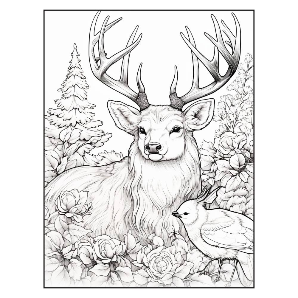 Winter Tiere 200 Seiten PDF Malbuch Teil 1 Erwachsene Kinder Download Bild 9