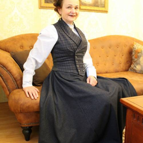 1890er Ladies Vest Belle Epoche Sufragette Wolle oder Wollmischung