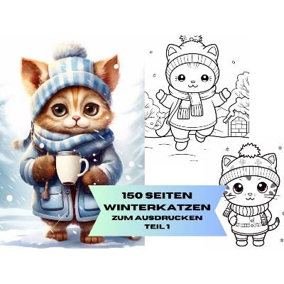 Süßes Katzen Malbuch 150 Seiten Teil 1 Erwachsene Kinder PDF Download