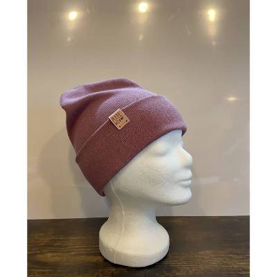 Feinripp Mütze Beanie Wintermütze lila