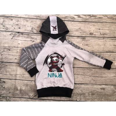 Cooles Sweatshirt / Hoodie gr.110/116 * cool Ninja * Pandabär
