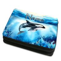Orca Federmäppchen inkl. Inhalt mit Name / personalisierbar