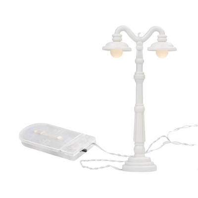 Laterne, Straßenleuchte mit Batteriefach weiß