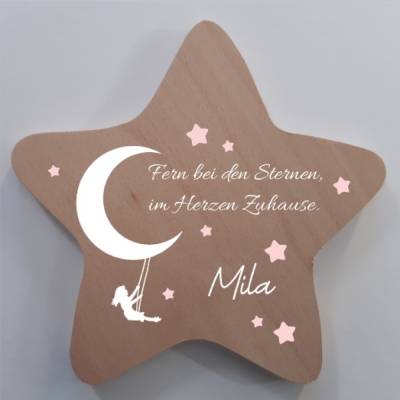 Erinnerung an ein Sternenkind, Geschenk für Sterneneltern, individuelle gestaltetes Trauergeschenk, Naturholz Stern