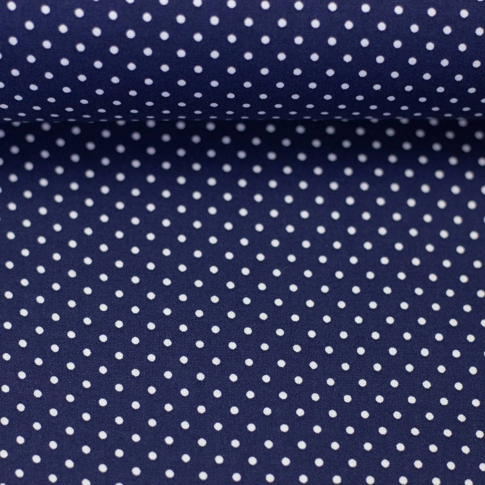 Baumwolle  "Judith" Punkte 2mm dunkelblau/weiß Oeko-Tex Standard 100(1m/8,-€) Bild 1