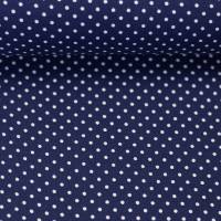 Baumwolle  "Judith" Punkte 2mm dunkelblau/weiß Oeko-Tex Standard 100(1m/8,-€)