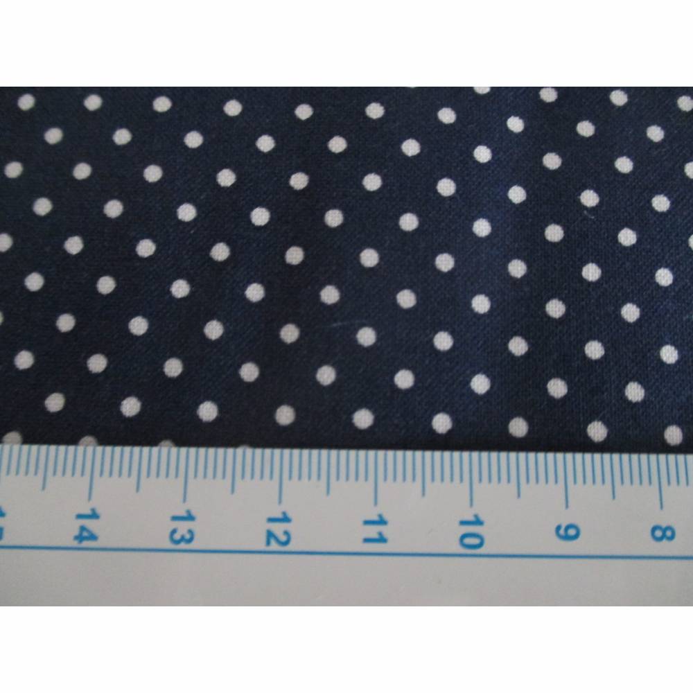 Baumwolle  "Judith" Punkte 2mm dunkelblau/weiß Oeko-Tex Standard 100(1m/8,-€) Bild 3