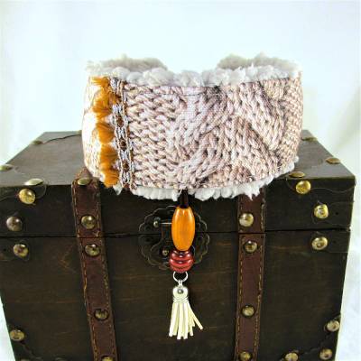 Windhundhalsband "Schick in Strick" Hundehalsband Halsband Zugstopp oder Klickverschluss mit Teddyfleece Polster