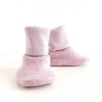 Babyschuhe, Kaschmir Merinowolle, rosa, Upcycling