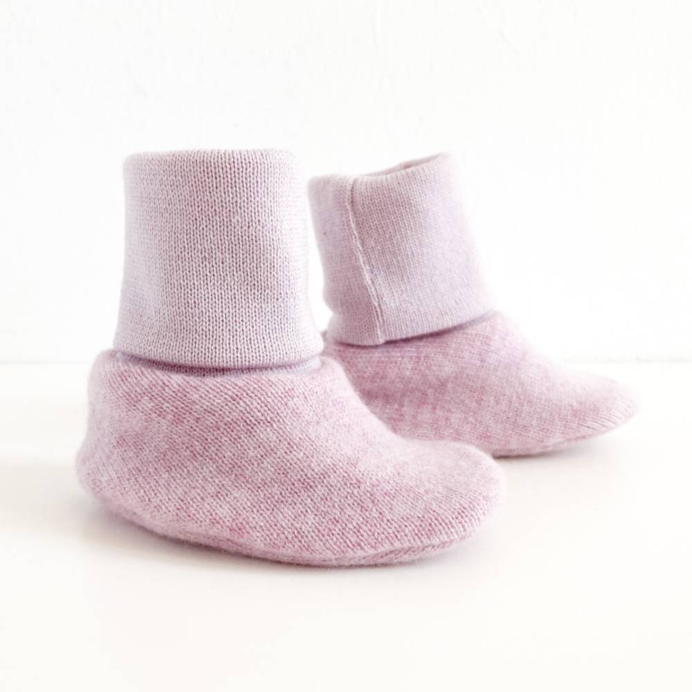 Babyschuhe, Kaschmir Merinowolle, rosa, Upcycling Bild 2