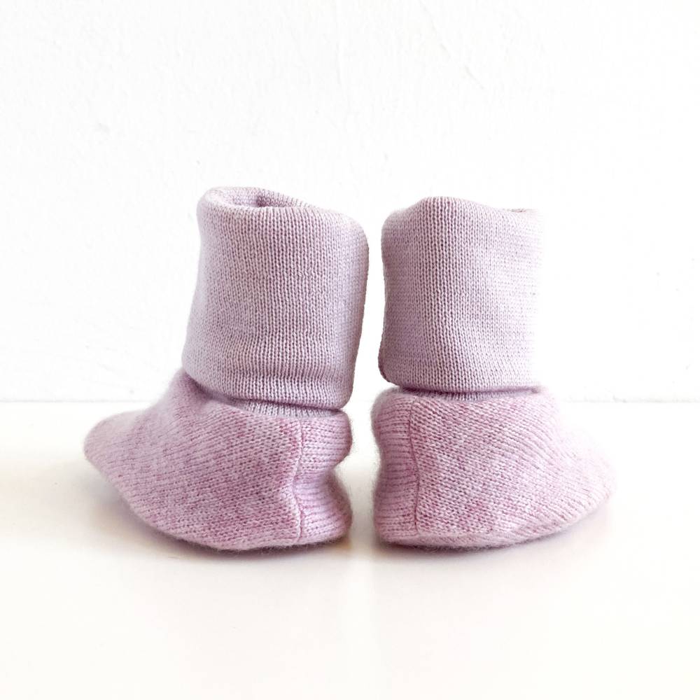 Babyschuhe, Kaschmir Merinowolle, rosa, Upcycling Bild 3