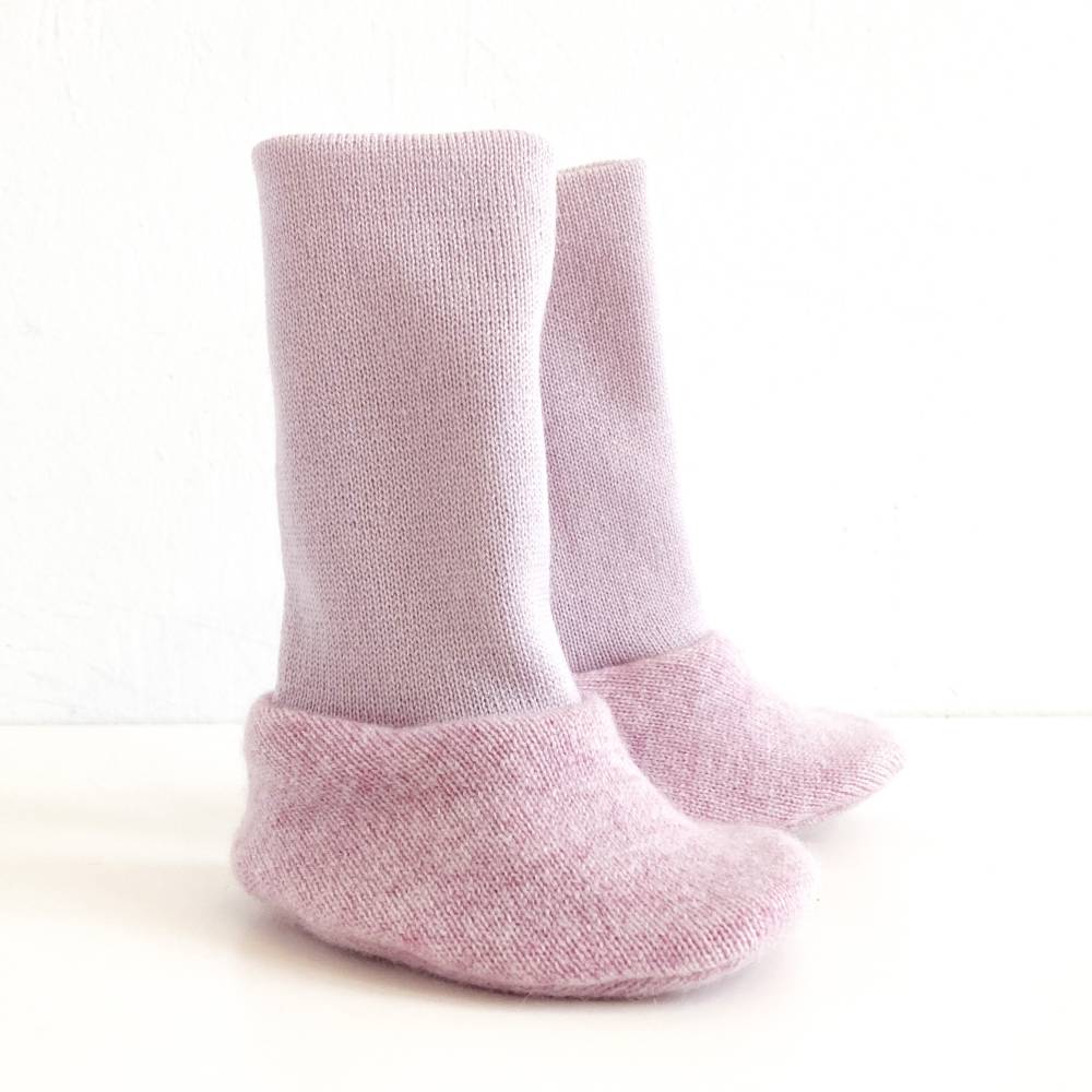 Babyschuhe, Kaschmir Merinowolle, rosa, Upcycling Bild 5