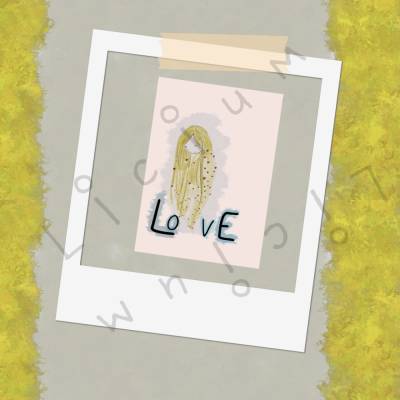 Hintergrund ROSE Haar: GOLD Karte - Frau mit langen Haaren und Herzen - Liebe - Download - A6 und A4 Format
