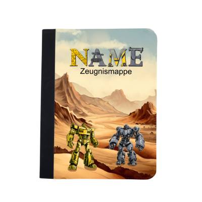 Roboter Zeugnismappe personalisiert | Zeugnismappe | Zeugnismappe mit Namen | Urkundenmappe 