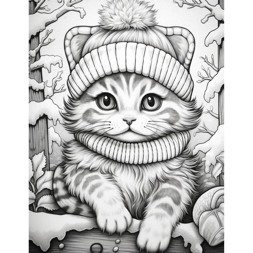 Süßes Katzen Malbuch 150 Seiten Teil 2 Erwachsene Kinder PDF Download Bild 7