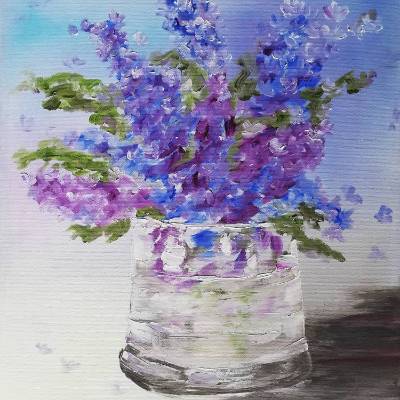 Flieder - Originalgemälde in Öl auf Leinwand Keilrahmen, 30 x 40 cm