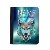 Wolf Zeugnismappe personalisiert | Zeugnismappe | Zeugnismappe mit Namen | Urkundenmappe
