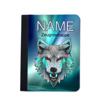 Wolf Zeugnismappe personalisiert | Zeugnismappe | Zeugnismappe mit Namen | Urkundenmappe