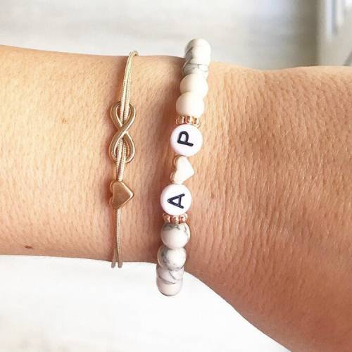 Macrame Armband mit Unendlichkeitszeichen / Herz