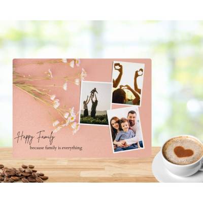 Glasschneidebrett, Schneidebrett aus Glas personalisiert mit Ihren Wunschbildern Familiy & Friends