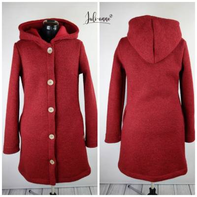 Dicker Damen BIO Walk Mantel / Jacke "Jumi" Dunkelrot
