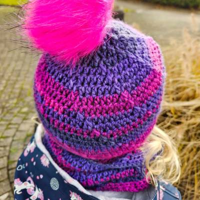 Häkelanleitung für Mütze und Loop ,,Happy Winter" alle Größen
