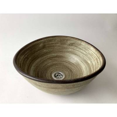 2. Wahl Waschbecken Steingrau oval Ø 37-31 cm Höhe 14 cm