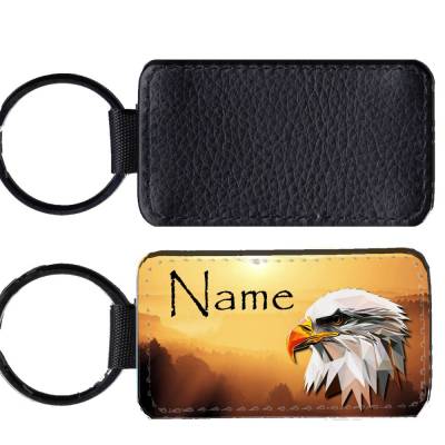 Kunstleder Schlüsselanhänger mit Name / Adler / personalisierbar