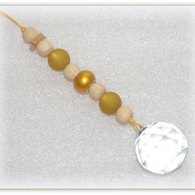 Suncatcher mit Polarisperlen und Holzperlen und Glasperlen, Sonnenfänger, Fensterdeko