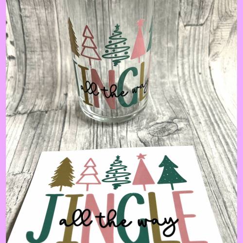 Rub-On I Modern, RANDLOS, Jingle all the way, ca. 12x8 cm, bunt/farbig, Weihnachten, Rubon-Sticker, Rub ONs, für Gl