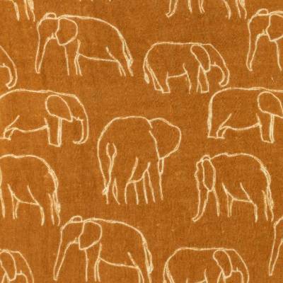 Musselin Elefanten Snoozy Fabrics - Ziegel Rot Oeko-Tex Standard 100 (1m/10,00 €)