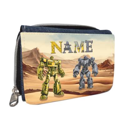 Roboter Geldbörse mit Namen / Geldbeutel Portemonnaie / Personalisierbar / Kinder / Teenager / Geschenk Einschulung