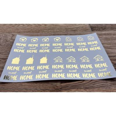 NEU: Kerzenfolie METALLIC GOLD, HOME, A5, Wasserschiebefolie, Kerzentattoo, für Stabkerzen etc, Home sweet Home, Hygge