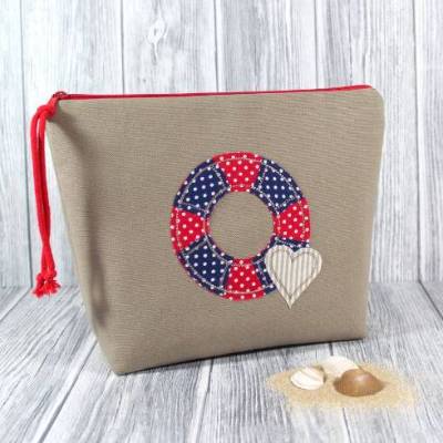 Maritime Schminktasche Kosmetiktasche Kulturtasche Steuerrad Ferien Urlaub Meer