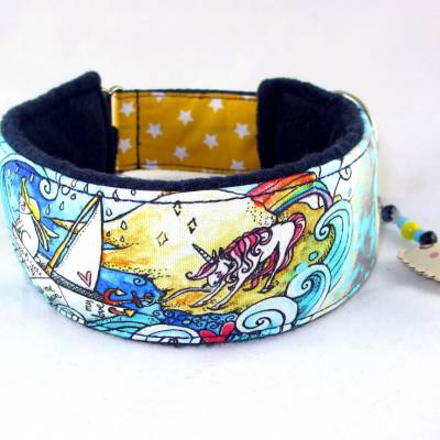 Windhundhalsband "Best Friends" breites Hundehalsband Halsband Galgo Podenco Zugstopp mit weicher Polste