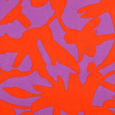 Viskose Popeline Senta Abstrakt orange- flieder (1m/12,-€)
