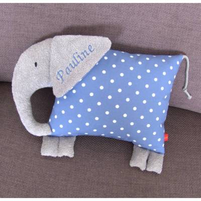 Kissen mit Namen Namenskissen personalisierbares Kissen Elefant Fridolin