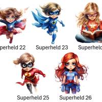 Bügelbilder Bügelmotiv Superheldin Superheld Hero Mädchen Höhe 10cm