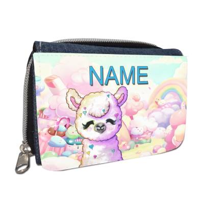 Alpaka Geldbörse mit Namen / Geldbeutel / Personalisierbar / Kinder Teenager / Geschenk Einschulung