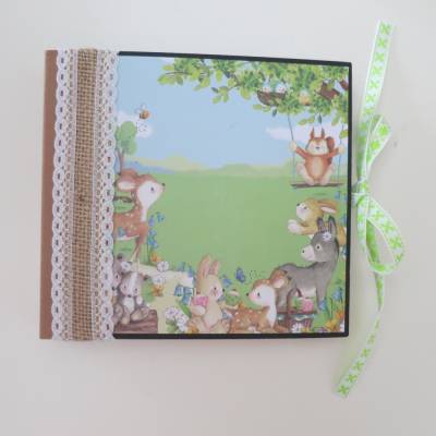 Babyalbum, Fotoalbum, Mini-Album, Leporello Baby, Mädchen, Kind, Größe 17 x 16,5 x 2,5 cm