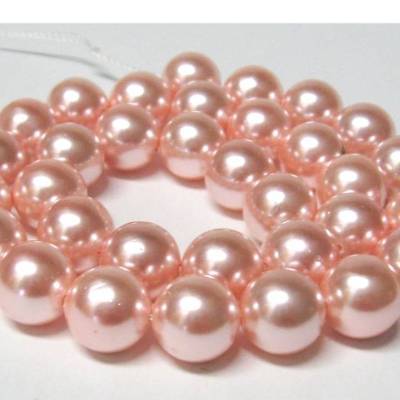 12 mm Muschelkernperlen Rosa Strang – Edelsteinperlen zur Schmuckherstellung