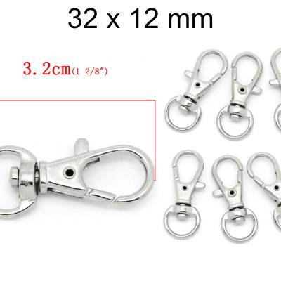 Karabiner - silber - ca. 32 x 12 mm - Metall 