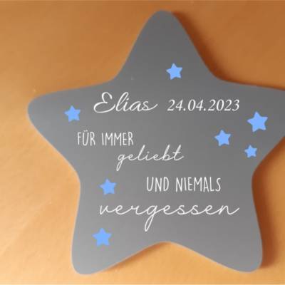 Erinnerung an ein Sternenkind | Stern wetterfest / Grabdeko