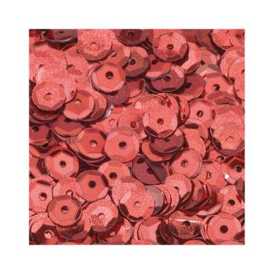 Pailletten rund gewölbt rot ø 6 mm